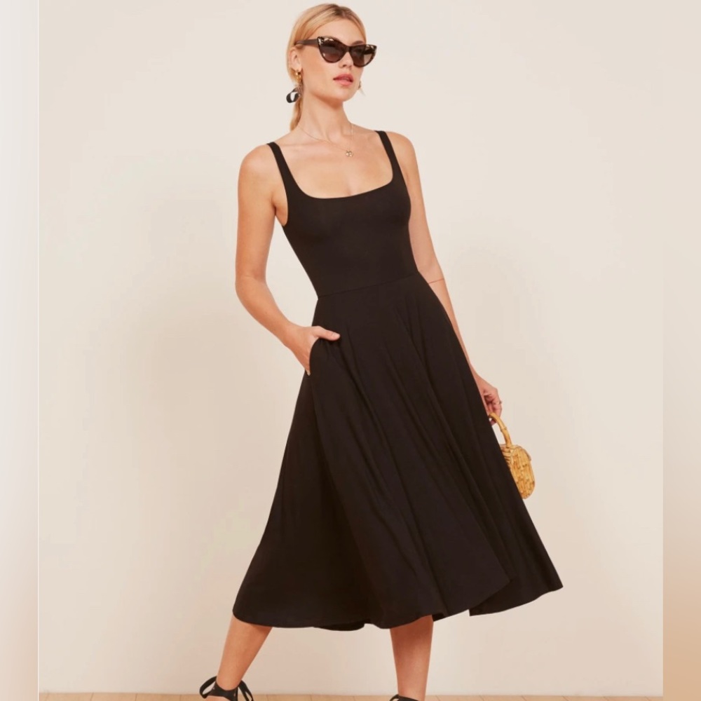 Reformation Jeans Black Rou Dress Size L
